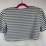 Byer California Vintage  Nautical Striped Crop Top With Button Detail Large Cotto Photo 5