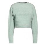 For Love & Lemons ππ Dominique Shoulder Pad Sweater ~ Green Small S NWT Photo 9