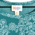 Lularoe Carly dress, turquoise and white floral pattern, jacquard knit size XXS Photo 1