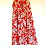 Deep Orange Linen Blend Summer Dress Red Size M Photo 0