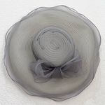 Vintage GIOVANNIO NY “Truly” Gray Wide Brim Dress Hat Derby Fascinator Hat Photo 4