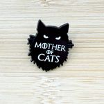 Mother of Cats Black Pin, Cat Lover Gift Photo 1
