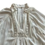 Free People Tunic V Neck Collar Oversized Crochet Dress Coverup Gauze Size Small Photo 1