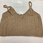 Paper Moon Tan Ribbed Knit Women's Top Size Large Photo 4