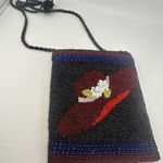 Vintage Beaded Bag Black Purse Boho Art Shoulder Bag Evening Crossbody Photo 0