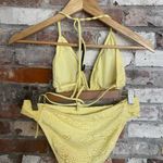 Mossimo Supply Co. Yellow Lace string Bikini Bathing suit Size L Size L Photo 4