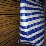 Wax Straw L Seaside Striped Tote Bag in Blue White Photo 4