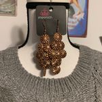 Paparazzi  Copper Star Spangled Shine Dangle Earrings Photo 1