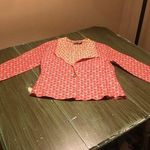 Khangura EUC Women's Pink Cream Textured Geo Print Blazer Size S Photo 0
