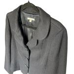 Ann Taylor  Blue Tweed Blazer Jacket Size 10 Rounded Notch Collar Long Sleeve Photo 2