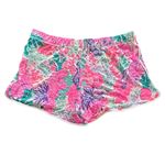 Lilly Pulitzer  Lounge Shorts Women's Large Floral Coral Pink Teal‎ Purple Casual Photo 3