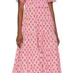 Saylor  Adeena‎ Floral Lace Up Maxi Dress Pink Large Photo 0