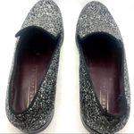 Marc Jacobs  BLACK & SILVER GLITTER "ZOE"  LEATHER & FABRIC LOAFER SHOES (38.5) Photo 5