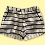 Elle Black and White Knit Stripe Shorts Photo 2