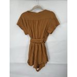 Free People Fauna Wrap Romper Women Small Brown Linen Blend Western Granolagirl Photo 2