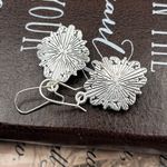 Vintage Neon Rainbow Glass Cabochon Reflective Stainless Steel Dangle Earrings Photo 6