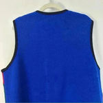 Modern Women Ugly Christmas‎ Sweater Vest 100% Boiled Wool Grannycore Sz 18/20 Blue Photo 4