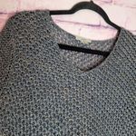 Helmut Lang  100% LINEN KNIT MARLED NAVY TAN HI LOW V NECK TUNIC SWEATER SMALL Photo 2