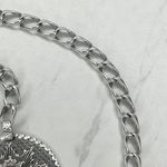 Womens Silver Tone Chain Belt Lion Crest Charm Y2K Festival XS ✨ Photo 7