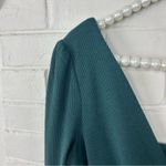 Lulus  Green Ribbed Long Sleeve Cut Out Bodysuit Size L Photo 3