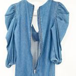 ZARA  Womens Casual Chic 70s V-Neck Puff Statement Sleeve Denim‎ Dress Size XS Photo 8
