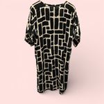 Cute Masai oversized shirt dress monochrome brick cow print sheer flowy Scandi Black Size M Photo 2