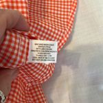 U.S. Polo Assn. women’s szL sleeveless orange&white checked button front blouse EUC Photo 4