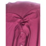 Maurice's  Button Front Blouse Maroon Burgundy Knot Front Long Sleeved Women's XL Photo 4