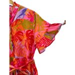 J Marie Midi Dress‎ Women Medium Tropical Floral Tiered Vacation Resort Ruffle Photo 2