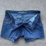 Eddie Bauer ✨ Boyfriend Blue Jean Shorts w/ Embroidered Pockets - 10 - EUC Photo 2