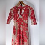 For Love & Lemons Temecula Maxi Mesh Dress Embroidered Dress Red Small Photo 2