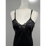 Adonna for JcPenney Black Velvet Lace Trim Slip Dress Lingerie Party Cocktail 36 Size M Photo 1