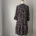 Maaji Black Multicolor Mini Dress Size Large Dreamer Black Opal Tunic 3/4 Sleeve Photo 2