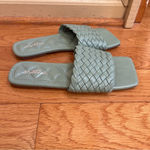 Soda  Green Summer Flat woven Sandals Mules slides trendy faux leather Sz 7.5 Photo 6