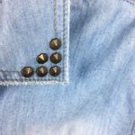 Rock & Republic Blue Denim Button Up Chambray Western Studded Top L Photo 3