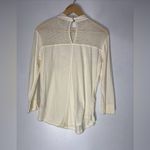 Free People Primrose Top Womens Medium Cream Ivory Mesh Floral Applique Photo 1