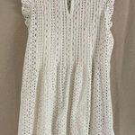 Madewell NWT  White Floral Eyelet Pintuck Sleeve Mini Dress M Boho Cottagecore Photo 0