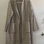 Shinestar  Houndstooth Coat in Gray and Cream Photo 0