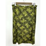 Diane Von Furstenberg  Skirt 8 Green‎ Black Silk Palm Print Y2K Designer Mod Boho Photo 2
