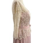 Jenny Packham Dress 8 Blush Lace Peplum Maxi Gown New Photo 4