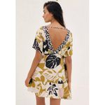 Maaji NWT  Lilith Cover Up Size Small Yellow Motif Swim Mini Dress Anthropologie Photo 1