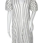 ZARA Dress Womens Small White Black Stripe Lightweight Neutral Gauzy Lagenlook Photo 0