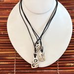 Brighton Silver and Black Triple Strand Heart Pendant Necklace 16”-18” Photo 0