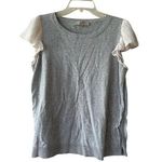 Loft Vintage 100% Cotton Short Sleeve Knit Top With Eyelet Sleeves Casual Photo 0