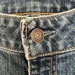 Gap  Jeans Curvy Flare Medium Wash Denim 6 L Dark Rustic Indigo 8.25” rise Photo 3