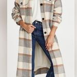 STELLA NOVA Emmy Joe Plaid Longline Coat jacket overshirt wool felt blend 10 Gray Photo 0