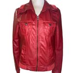 Ci Sono by Cavalini jacket faux leather zip front pockets long sleeve Sz medium Photo 0