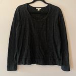 James Perse Standard Heathered Black Crewneck Long Sleeve Shirt Women's 2 Medium Photo 0