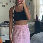 Pink And White Checkered Mini Skirt Photo 0
