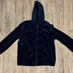 Ralph Lauren Lauren  Womens Full Zip Velvet Track Jacket Zip Pockets Navy Blue XL Photo 0